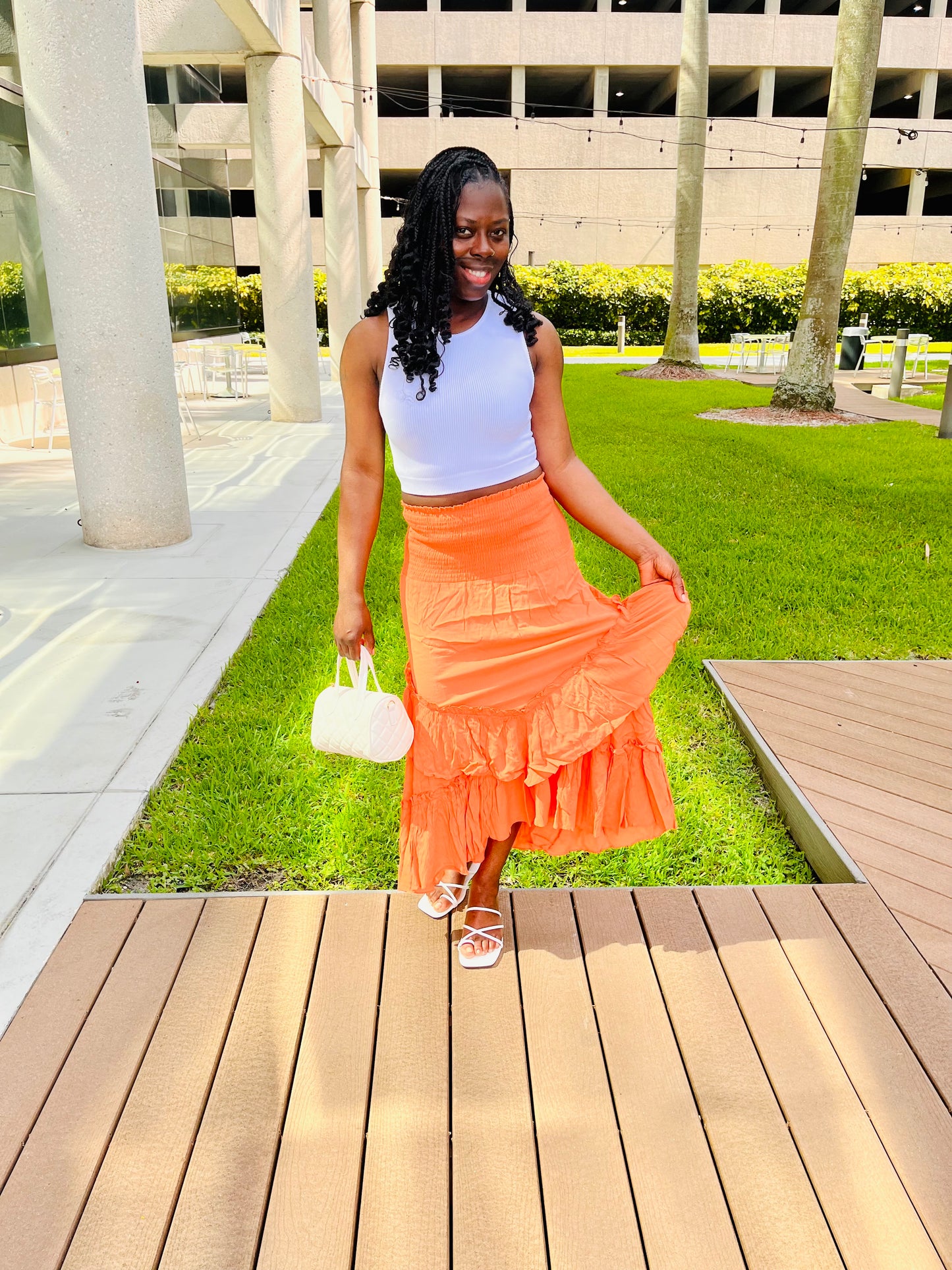 Chill Gyal Skirt Set (Orange)